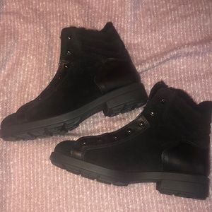 Aquatalia Black Combat Boots Size 8.5